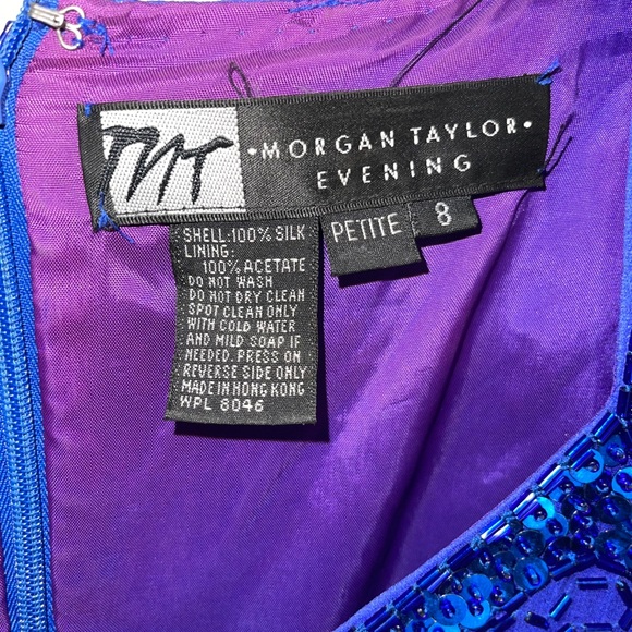 Royal Blue Sequence Evening Dress.  Size 8. - Picture 2 of 10